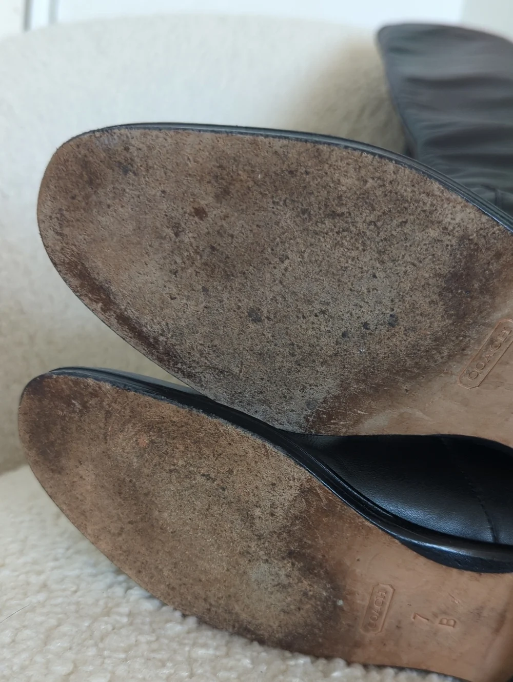 Coach Women's Cheyenne Leather Black Riding Boots | Size 7